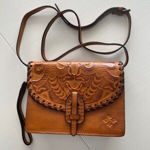 Patricia Nash - Brown Leather Lanza Crossbody Bag - BRAND NEW